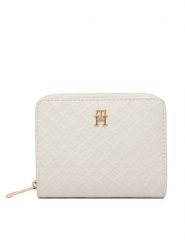 Tommy Hilfiger Portfel Th Icon Med Za W/Flap Mono AW0AW18474 Beżowy. Brązowe portfele TOMMY HILFIGER, bez wzorów, ze skóry. Za 269.99 zł.