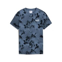 Młodzieżowa koszulka Essentials Camo z nadrukiem na całej powierzchni PUMA. Niebieskia bluzki Puma, m, bez wzorów, eleganckie, bez kołnierzyka, bez ramiączek. Za 99.00 zł.