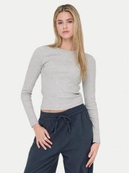 ONLY Bluzka Val 15371305 Szary Regular Fit. Szare bluzki Only, xl, bez wzorów, z bawełny, bez kołnierzyka, bez ramiączek. Za 79.99 zł.