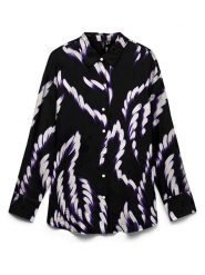 Vero Moda Koszula w kolorze czarno-biało-fioletowym rozmiar: M. Czarne koszule Vero Moda, m, bez wzorów, bez kołnierzyka, bez ramiączek. Za 134.95 zł.