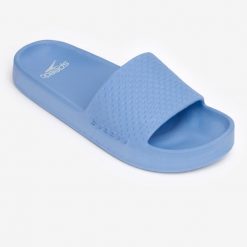 Klapki basenowe Speedo Entry. Niebieskie klapki Speedo, bez wzorów, bez obcasa. Za 99.99 zł.