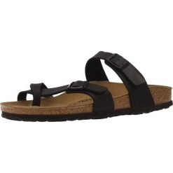 Klapki damskie Birkenstock Mayari BF. Czarne klapki Birkenstock, bez wzorów, z materiału, bez obcasa. Za 537.00 zł.