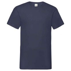 Koszulka Unisex Dla Dorosłych Z Dekoltem W Szpic. Niebieskie bluzki FRUIT OF THE LOOM, m, bez wzorów, sportowe, bez kołnierzyka, bez ramiączek. Za 39.99 zł.