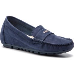 Mokasyny CARINII - B4982 690-000-000-C85. Niebieskie czółenka Carinii, bez wzorów, z materiału, bez obcasa. W wyprzedaży za 219.00 zł.