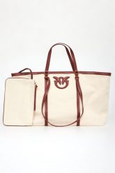 Torebka Miranda Shopper Extra Canvas PINKO. Brązowe shopper Pinko, bez wzorów, bez dodatków. W wyprzedaży za 847.20 zł.