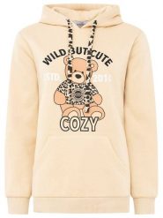 Zwillingsherz Bluza "Wild But Cute" w kolorze beżowym rozmiar: S/M. Brązowe bluzy Zwillingsherz, m, bez wzorów, z kapturem. Za 201.08 zł.