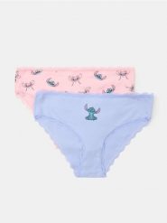 Bawełniane figi 2 pack Stitch - wielobarwny. Figi Sinsay, l, bez wzorów, z bawełny. Za 19.99 zł.