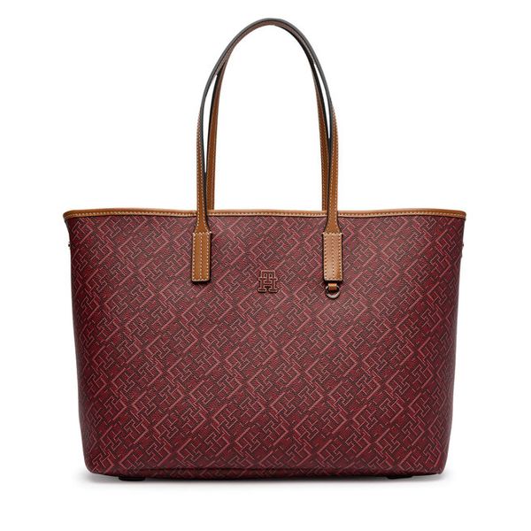 Torebka Tommy Hilfiger. Czerwone shopper TOMMY HILFIGER, bez wzorów, bez dodatków. Za 849.99 zł.