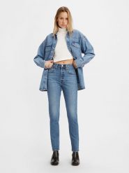 Levi's Dżinsy "501" - Skinny fit - w kolorze niebieskim rozmiar: W26/L30. Niebieskie jeansy Levi's®, l, z aplikacjami, z podwyższonym stanem. Za 171.95 zł.