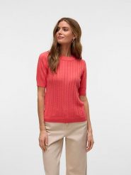 Vero Moda Sweter w kolorze koralowym rozmiar: XS. Czerwone swetry Vero Moda, xs, bez wzorów, bez ramiączek. Za 61.60 zł.