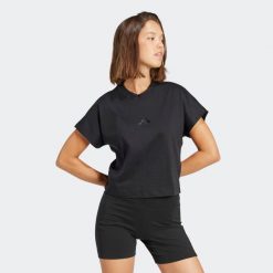 Koszulka ADIDAS ALL SZN. Czarne koszulki sportowe Adidas, bez wzorów, z bawełny, bez ramiączek. Za 129.99 zł.