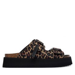 Klapki D.Franklin. Brązowe klapki D.Franklin, bez wzorów, bez obcasa. Za 479.99 zł.