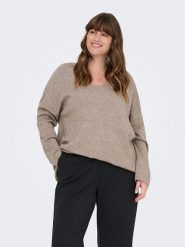 ONLY Carmakoma Sweter w kolorze szarobrązowym rozmiar: S-42/44. Brązowe swetry Only Carmakoma, s, bez wzorów, bez ramiączek. Za 115.95 zł.