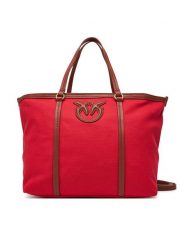 PINKO Torebka Miranda Shopper Classic PE 25 PLTT 104714 A2G2 Czerwony. Czerwone shopper Pinko, bez wzorów, z materiału, bez dodatków. Za 569.99 zł.