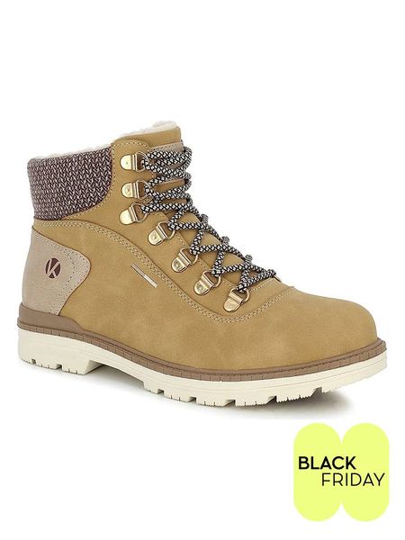 Kimberfeel Botki zimowe "Albane" w kolorze jasnobrązowym rozmiar: 38. Brązowe botki Kimberfeel, na zimę, bez wzorów, bez obcasa, bez zapięcia. Za 260.99 zł.