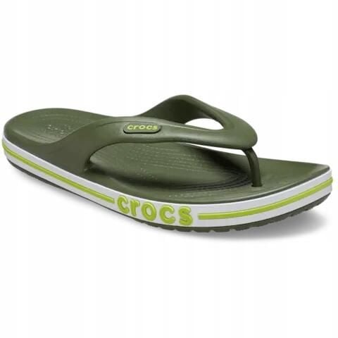 Japonki Dla Dorosłych Crocs Bayaband Flip. Czarne klapki Crocs, bez wzorów, z materiału, bez obcasa. Za 129.99 zł.