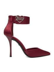 Juicy Couture Szpilki EO-LH24018-2A Bordowy. Czerwone szpilki Juicy Couture, bez wzorów, z materiału, bez obcasa, na szpilce, bez zapięcia. Za 249.99 zł.
