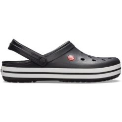 Japonki Crocs Crocband, Dla obu płci. Czarne klapki Crocs, bez wzorów, z materiału, bez obcasa. Za 246.00 zł.
