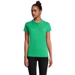 Damska Koszulka Polo Perfect. Zielone koszulki polo SOL'S, s, bez wzorów, bez kołnierzyka, bez ramiączek. Za 87.99 zł.