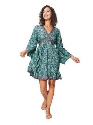 Ipanima Sukienka w kolorze zielono-granatowym rozmiar: 38/40. Zielone sukienki Ipanima, bez wzorów, bez kołnierzyka, bez ramiączek, mini. Za 65.99 zł.