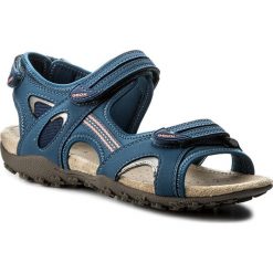 Sandały GEOX - D Sand.Strel C D1125C 0EK15 C4008 Denim. Niebieskie sandały Geox, bez wzorów, z denimu, bez obcasa, bez zapięcia. W wyprzedaży za 199.00 zł.