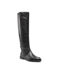 Lasocki Oficerki RST-LAMIA-03 Czarny. Czarne kozaki Lasocki, ze skóry, bez obcasa, na płaskiej podeszwie, bez zapięcia. Za 343.99 zł.