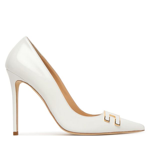 Szpilki Elisabetta Franchi. Białe szpilki Elisabetta Franchi, bez wzorów, bez obcasa, na szpilce, bez zapięcia. Za 2,392.99 zł.