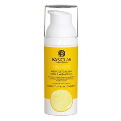 BasicLab ANTYOKSYDACYJNY KREM Z WITAMINĄ C, 4% DIPALMITYNIANU KWASU KOJOWEGO O BOGATEJ KONSYSTENCJI, ROZŚWIETLENIE I WYGŁADZENIE 50 ml Kremy do twarzy. Kremy do twarzy Basiclab. Za 82.43 zł.
