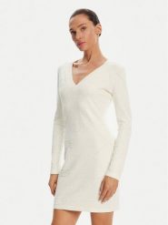 Gaudi Sukienka dzianinowa 421FD13005 Biały Regular Fit. Białe sukienki Gaudi, xl, bez wzorów, z dzianiny, bez kołnierzyka, bez ramiączek. Za 329.99 zł.