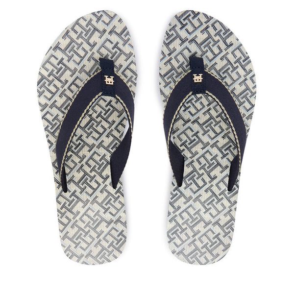 Japonki Tommy Hilfiger. Niebieskie klapki TOMMY HILFIGER, bez wzorów, bez obcasa. Za 189.99 zł.