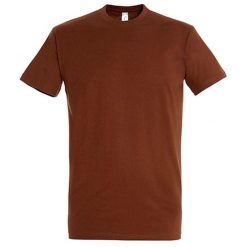 Koszulka Unisex Dla Dorosłych Z Bawełny Imperial Ringspun. Brązowe bluzki SOL'S, s, bez wzorów, z bawełny, sportowe, bez kołnierzyka, bez ramiączek. Za 41.99 zł.
