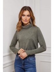 Joséfine Koszulka "Dibala" w kolorze khaki rozmiar: M. Brązowe bluzki Joséfine, m, bez wzorów, z kaszmiru, bez kołnierzyka, bez ramiączek. Za 130.99 zł.