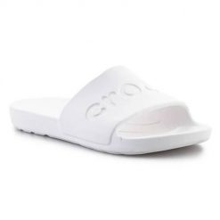 Klapki damskie Crocs Blanc. Białe klapki Crocs, bez wzorów, z materiału, bez obcasa. Za 109.00 zł.