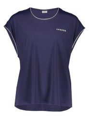 Copenhagen Studios Koszulka sportowa w kolorze granatowym rozmiar: M. Niebieskie koszulki sportowe Copenhagen Studios, bez wzorów, z materiału, bez ramiączek, outdoorowe. Za 113.90 zł.