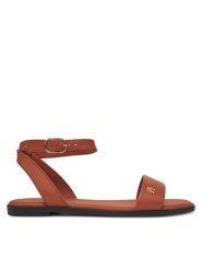 Tommy Hilfiger Sandały Ankle Strap Leather Sandal FW0FW08422 Brązowy. Brązowe sandały TOMMY HILFIGER, bez wzorów, ze skóry, bez obcasa, na płaskiej podeszwie, bez zapięcia. Za 289.99 zł.