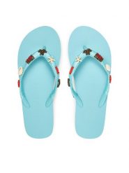 Banana Moon Japonki Luceros Tahuata JSR24 Turkusowy. Niebieskie klapki Banana Moon, bez wzorów, z materiału, bez obcasa. Za 229.99 zł.