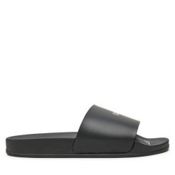 Klapki Off-White. Czarne klapki OFF-WHITE, bez wzorów, bez obcasa. Za 609.99 zł.