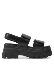 Buffalo Sandały Aspha SND 1601258 Czarny. Czarne sandały Buffalo, bez wzorów, ze skóry, bez obcasa, na płaskiej podeszwie, bez zapięcia. Za 379.99 zł.