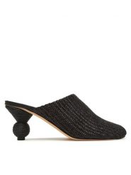 Weekend Max Mara Klapki 2515521015600 Czarny. Czarne klapki Weekend Max Mara, bez wzorów, z materiału, bez obcasa. Za 1,359.00 zł.