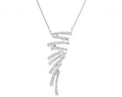 Naszyjnik z białego złota z diamentami - 0,20 ct - próba 585. Białe naszyjniki Apart, z diamentem, złote. Za 3,990.00 zł.