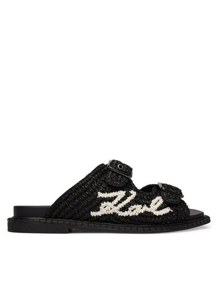 KARL LAGERFELD Klapki Kleo KL81326 Czarny. Czarne klapki KARL LAGERFELD, bez wzorów, bez obcasa. Za 477.99 zł.