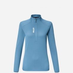 Bluza damska trekkingowa lekka MILLET Parmelan Light Fleece Po W. Niebieskie bluzy Millet, xl, bez wzorów, z materiału, bez kaptura. Za 179.00 zł.
