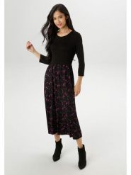 Aniston Sukienka w kolorze czarno-różowym rozmiar: 38. Czarne sukienki Aniston, bez wzorów, z wiskozy, bez kołnierzyka, bez ramiączek, maxi. Za 95.99 zł.