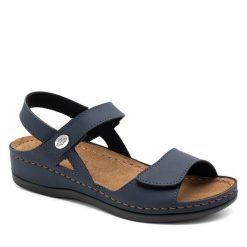 Sandały Inblu. Niebieskie sandały Inblu, bez wzorów, bez obcasa, na płaskiej podeszwie, bez zapięcia. Za 149.99 zł.