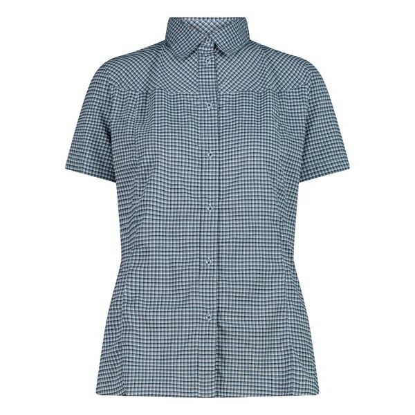 Koszula w kratę zapinana damska CMP. Niebieskie koszule CMP, l, bez wzorów, eleganckie, bez kołnierzyka, bez ramiączek. Za 226.50 zł.