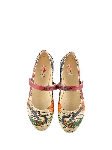 Goby Baleriny w kolorze beżowo-czerwonym ze wzorem rozmiar: 39. Brązowe baleriny Goby, bez wzorów, z materiału, bez obcasa. Za 169.95 zł.
