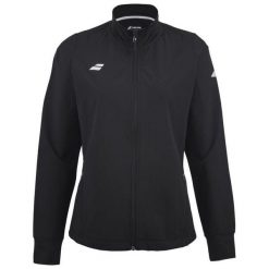 Bluza dresowa damska Babolat Play Jacket do tenisa. Czarne bluzy BABOLAT, bez wzorów, z dresówki, bez kaptura. Za 379.99 zł.