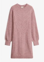 Sukienka dzianinowa. Czerwone sukienki bonprix, bez wzorów, z dzianiny, bez kołnierzyka, bez ramiączek, oversize. Za 169.99 zł.