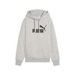 Damska wygodna bluza z kapturem Essentials z logo No. 1 PUMA Light Gray Heather. Szare bluzy Puma, bez wzorów, z gumy, z kapturem. Za 229.00 zł.