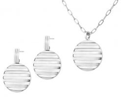 Kolczyki i naszyjnik ze stali szlachetnej - koło. Naszyjniki Elixa, ze stali. Za 298.00 zł.